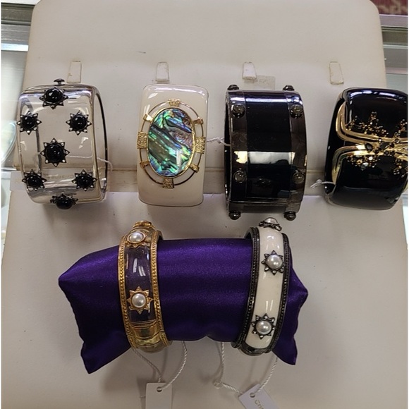 Cristina Sabatini pearl and Swarovski embellished bangles